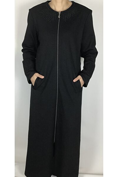 ECE GİYİM مقاس كبير بسحاب كامل الطول - ياقة وأكمام موسمية مطرزة