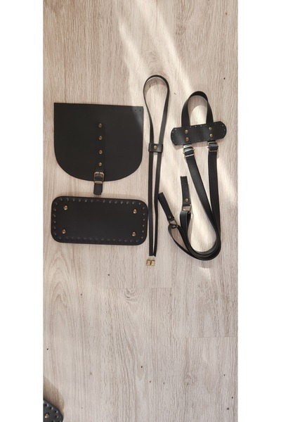 NAZENİN HOBİ AKSESUAR طقم حقيبة ظهر جلدية بتفاصيل عتيقة