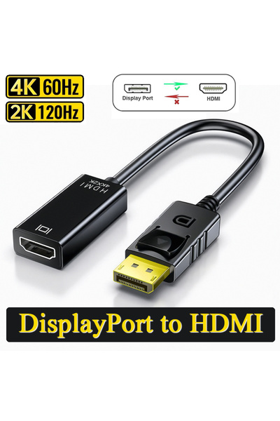 Derwell 4K Displayport to Hdmı Çevirici Dönüştürücü Kablo HD TV kablosu uyum ...