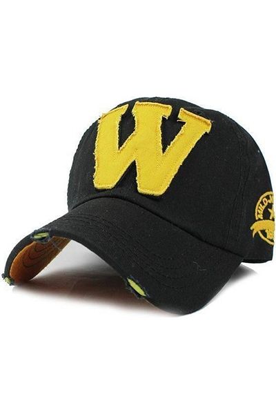 Silver Hawk Шапка W, шапка шапка, шапка мъже жени, шапка W, W Snapback Тъмно черно
