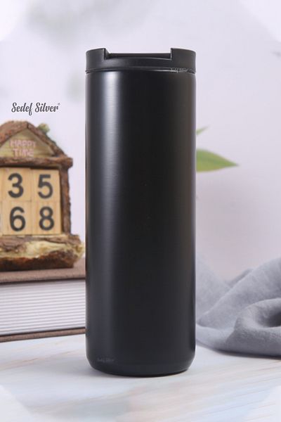 SEDEF SİLVER Double Layer 304 Steel 500 ml Tea - Coffee Camping Office Vehicle Small Mug Cup Thermos 521