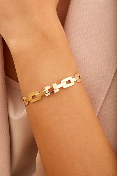 Joy of Jade Node Chain Cuff Bracelet, Gold