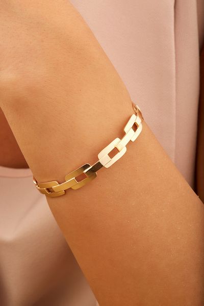 Joy of Jade Node Chain Cuff Bracelet, Gold