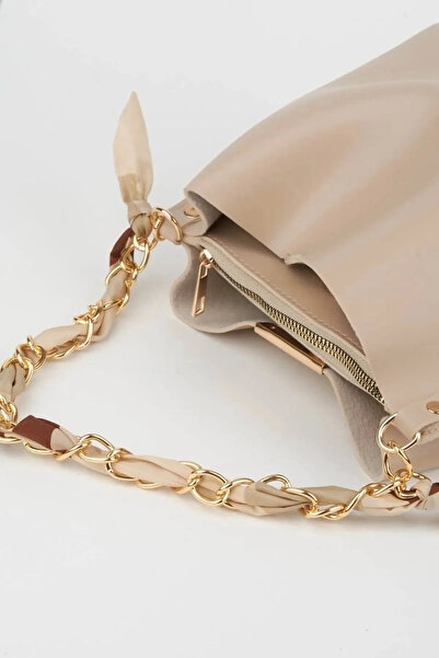 girsacks Fularlı Zincir Aksesuarlı 3 Bölmeli Çanta