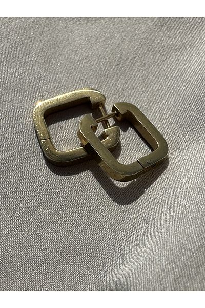 sorella Accessory Square Gold Steel Earrings