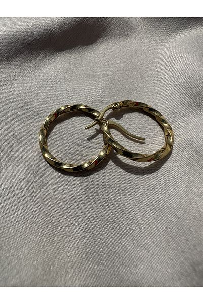sorella Accessory Twisted Steel Hoop Earrings