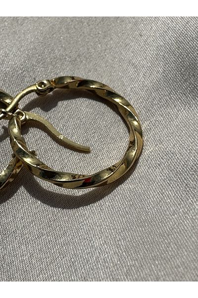 sorella Accessory Twisted Steel Hoop Earrings