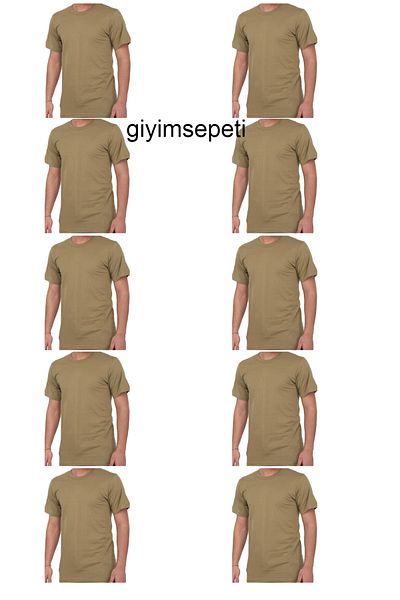 giyimsepeti Undershirt 10pcs New Khaki Color 100% Cotton