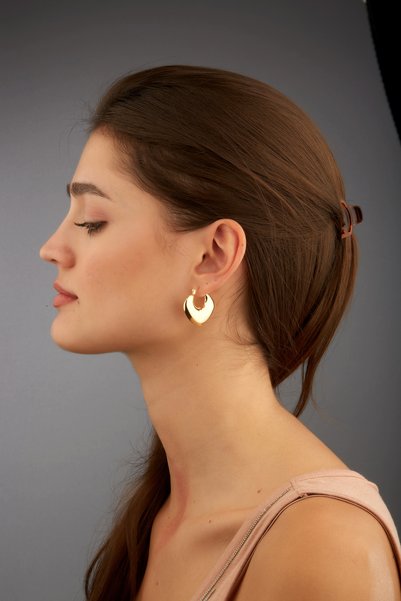 Joy of Jade Moment Women's Hoop Earrings, Gold