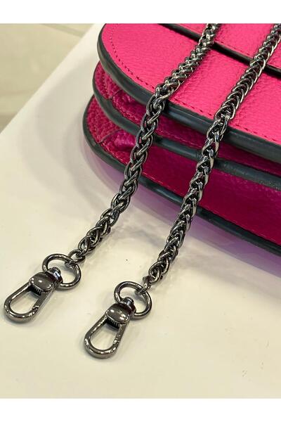 AĞIRSOY Zincir çanta sapı 130 cm ucunda kancası montajlı Siyah Nikel