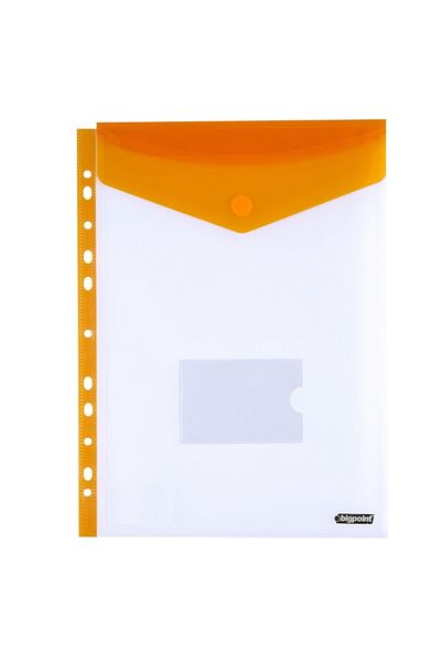 Bigpoint 11-Hole Vertical Velcro File A4 Orange 12-Piece Bag