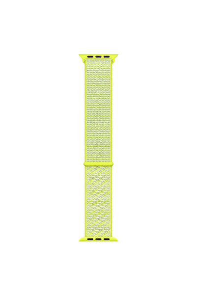 Microsonic Apple Watch Series 9 45mm Hasırlı Kordon Woven Sport Loop Sarı