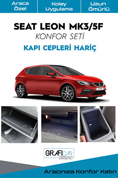 GRAFİCAR مجموعة الراحة Seat Leon Mk3/mk3,5/st/5f - غطاء قماش الكسوة الداخلية - مجموعة المنتجات باستثناء جيوب الأبواب