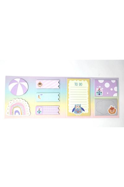 KRAF Adhesive Note Paper Set 8 Different Patterns 8x20 Pieces