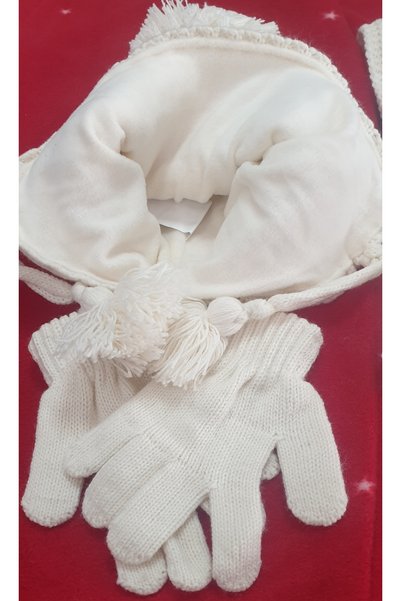 Kitti KIT PIET EșARFĂ BERETA MĂNUȘI SET 3 BĂIEȚI 1-4 ANI CU LANA INTERIOR