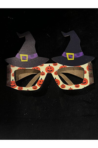 Happyland Halloween Witch Hat Model Wooden Party Glasses Halloween Glasses