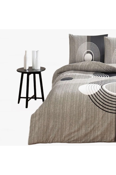 Taç Ranforce Quenn Size Nevresim Takımı 120'lik Alex Gri Lastikli