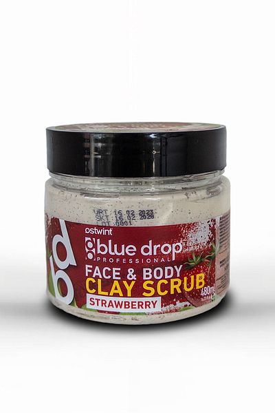 Ostwint Clay Face - Body Peeling Scrub, Cleansing Smoothing Circulation Accelerator, Strawberry 480ml