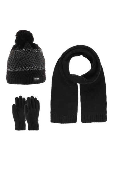 Kitti KIT PIET EșARFĂ SET MĂNUSI BĂRĂ 9-15 ANI BĂRBAȚI 3 BUC. CU LANA INTERIOR