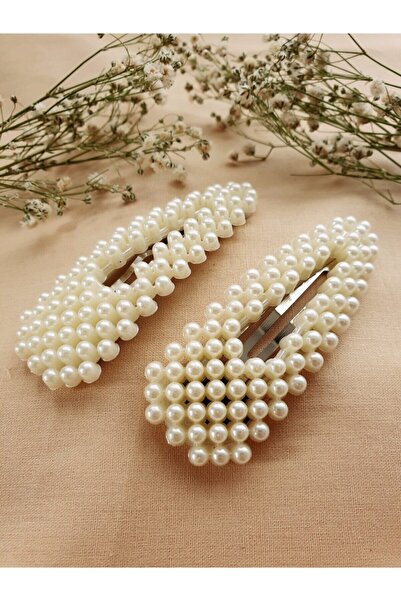 Dukkanka مشبك تثبيت جانبي مثلث اللؤلؤ مكون من قطعتين