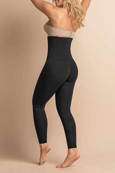 MENESCO Corset Leggings High Waist Anti-Slip Silicone Banded Firming and Slimming Basen Recovery