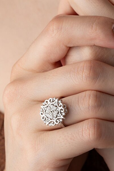 Silvano Jewelry 925 Ayar Dönen Çiçek Gümüş Yüzük