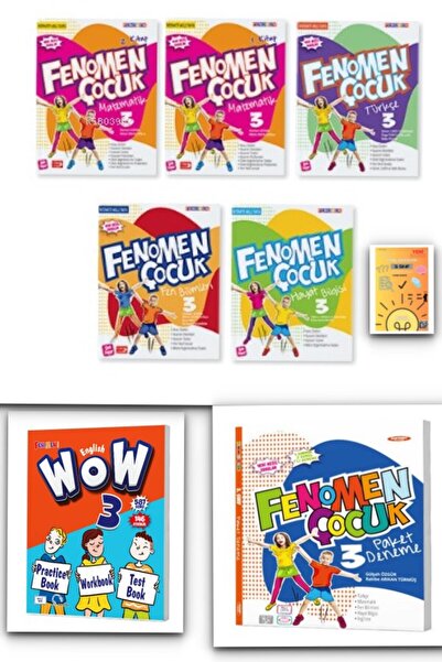 Fenomen Yayıncılık 3.Sınıf WOW English Practice Book + Workbook + Test Book - Fenomen Çocuk 5'li Set ve Paket Deneme+ E