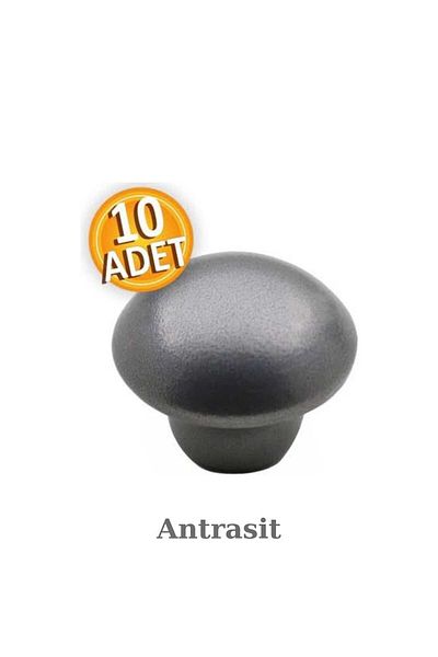 ARON (10 PCS) Mother of Pearl Mushroom Button Handle (ANTHRACITE) TV Unit Children's Room Drawer Cover Handle