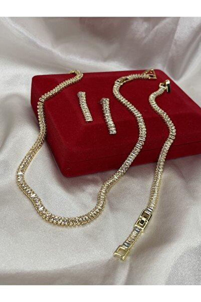 VELİT VOLA مجموعة بدلة الممر المائي باللون الذهبي