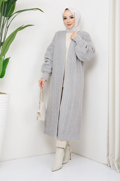 Pamuk Butik Γυναικεία πλεκτή ζακέτα με ολόσωμο μπαλόνι