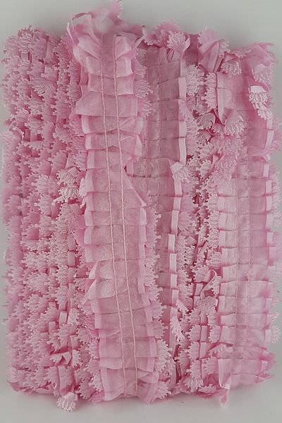 Hobigram Decorative Stripe Pink Ruffle Pleat – Special Design, Accessory, Quality Production, Eye-Catching Style – Deko