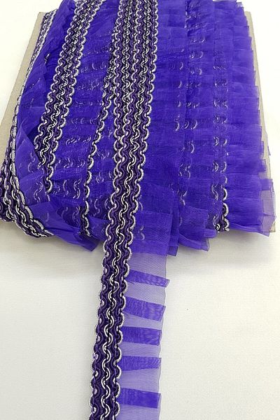 Hobigram Decorative Ribbon Purple Color Organza Water Stone Ruffle – Decorative Ribbon, Stylish Design, Women's Accessory –