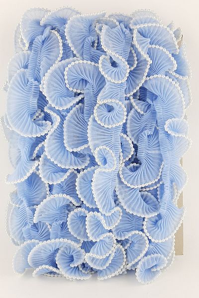 Hobigram Χειροποίητα προϊόντα Blue Pearl Pleat Ruffle – Ειδικό σχέδιο, αξεσουάρ, ποιοτική παραγωγή, εντυπωσιακό στυλ