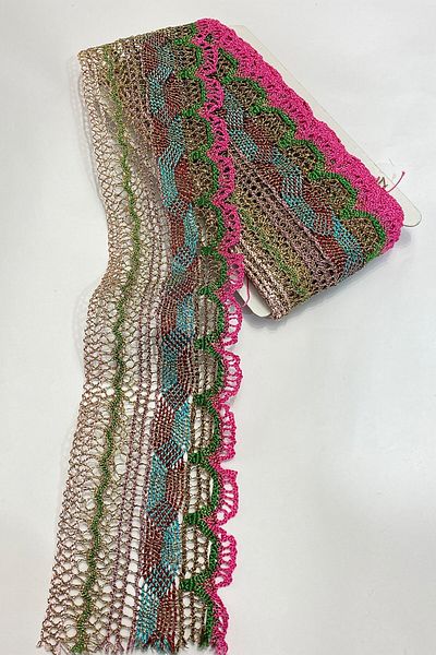 Hobigram Decorative Ribbon Pink Glitter Lace Embroidered Antique Ribbon – Decorative Ribbon, Stylish Design – Decorative