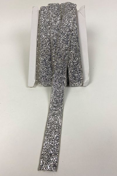Hobigram Decorative Strip Silver Iron-On Stone Chain Strip Applique – Decorative Strip, Stylish Design – De