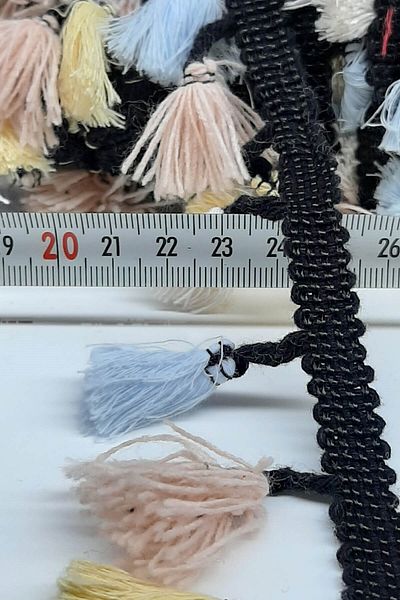 Hobigram Decorative Ribbon Light Blue Powder Yellow Cotton Fringe Tassel – Decorative Ribbon, Stylish Design – Decorative