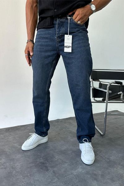 MADZEYMODA Ανδρικό μπλε τζιν φαρδύ