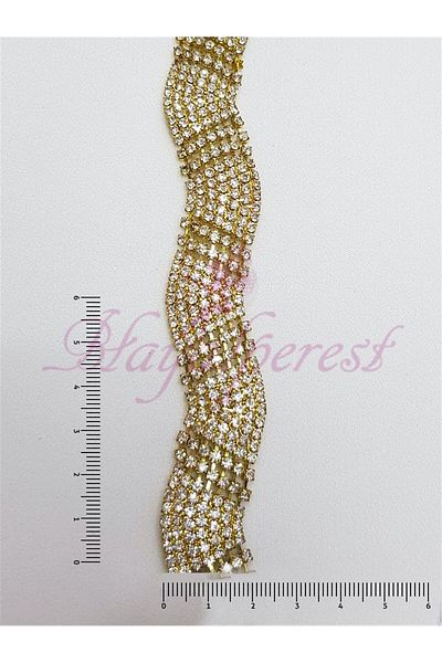 Hobigram Decorative Strip Yellow Wide Crystal Stone Strip Border – Decorative Strip, Stylish Design – Decorative Strip