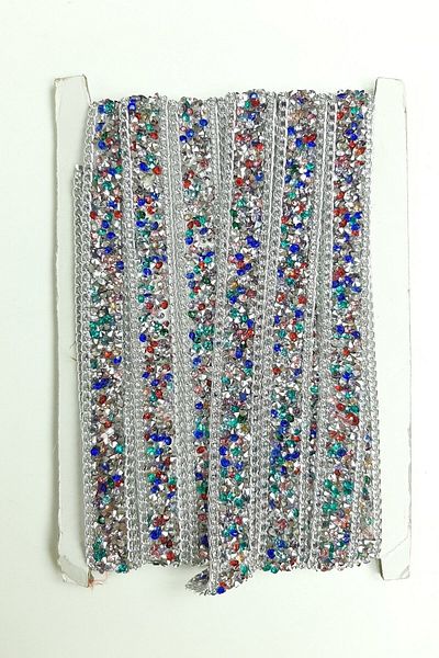 Hobigram Decorative Ribbon Colorful Flat Chain Iron-On Beaded Ribbon – Decorative Ribbon – Dekorati