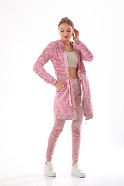 WestBound Women's Velvet Plush Combination Hooded Tunic Tights Set SOMON