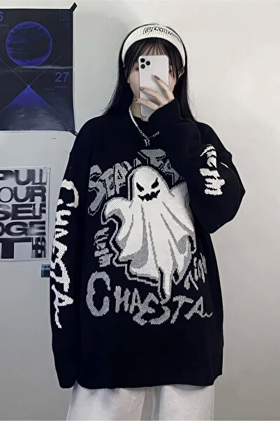 EFBUTİK Πλεκτό πουλόβερ μαύρο Ghost