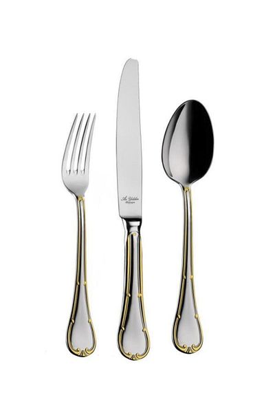 Aryıldız Tulip Prestige Gold 89 Pieces 12 Person Cutlery Set