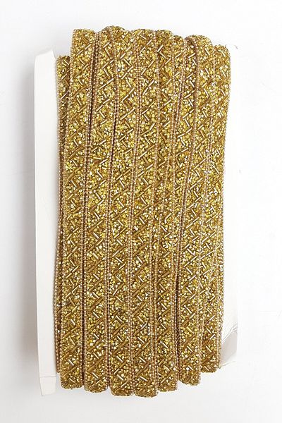 Hobigram Decorative Ribbon Gold Color Chain Iron-On Pipe Beaded Ribbon – Decorative Ribbon, Stylish Design