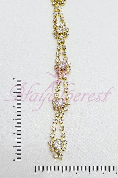 Hobigram Decorative Strip Gold Color Crystal Stone Strip Border – Decorative Strip, Stylish Design – Decorative Strip