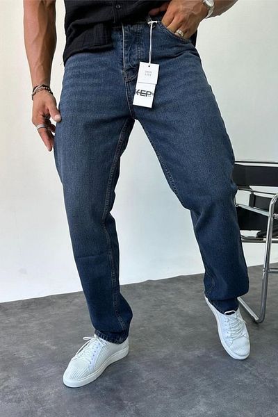MADZEYMODA Ανδρικό μπλε τζιν φαρδύ