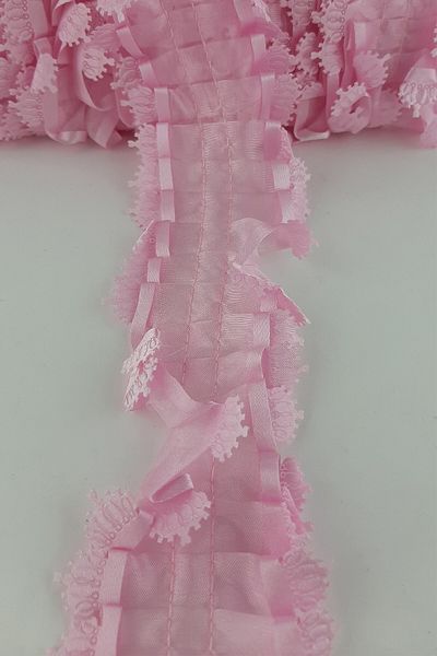 Hobigram Decorative Stripe Pink Ruffle Pleat – Special Design, Accessory, Quality Production, Eye-Catching Style – Deko