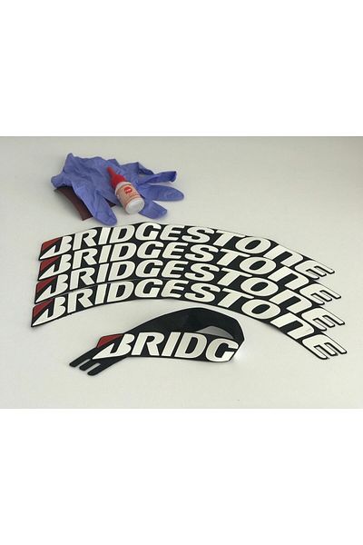 bombtire Bridgestone 8-Piece Adhesive Included Motorsiket Rubber Lettering