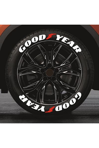 bombtire Goodyear 3D Tire Lettering - 2.5 Cm, 4 Pieces + Adhesive Auto Sticker