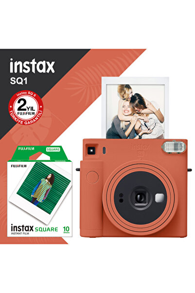Fujifilm Instax Sq1 Terracotta Turuncu Fotoğraf Makinesi ve 10LU Kare Film