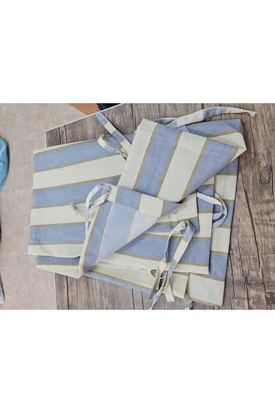 SHY TEKSTİL LUXURY 1st Class Balcony Curtain with Tarpaulin Stripes (GREY CREAM) Special Stitching